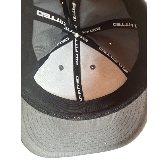 Hanalei Hawaiian Fitted Cap  6 7/8-7 1/4 Grey Blue Patch Tropical Travel - Picture 6 of 6